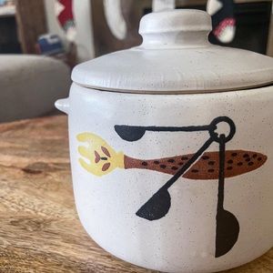 West Bend stoneware bean pot VTG